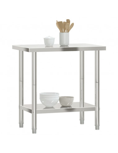 Tavolo da Lavoro da Cucina 82,5x55x85cm in Acciaio Inossidabile