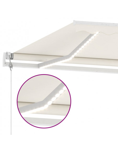 Tenda Automatica con Sensore Vento e LED 450x350 cm Crema