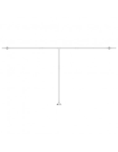 Tenda da Sole Retrattile Manuale con LED 600x350 cm Blu Bianco