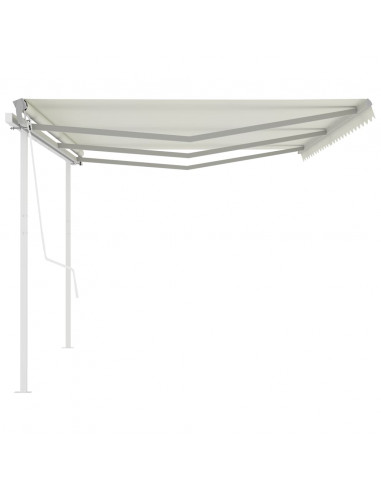 Tenda da Sole Retrattile Automatica con Pali 6x3 m Crema