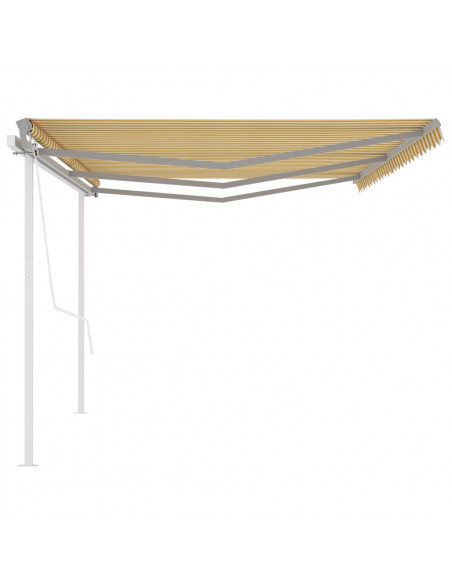 Tenda da Sole Retrattile Automatica Pali 6x3 m Gialla e Bianca