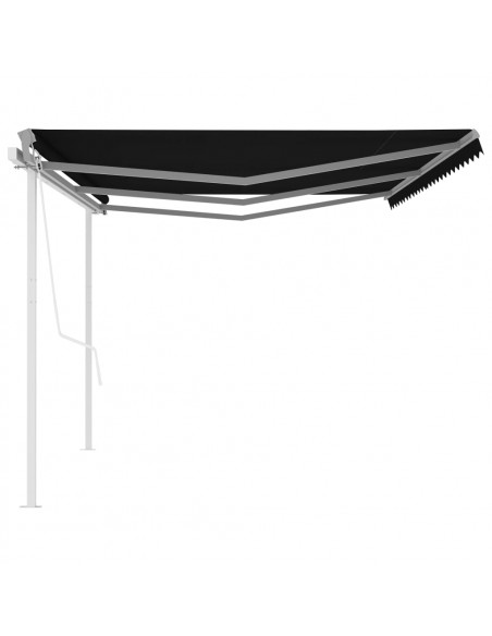 Tenda da Sole Retrattile Automatica con Pali 6x3 m Antracite