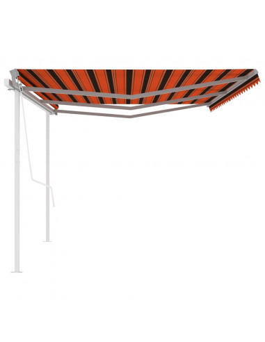Tenda da Sole Retrattile Automatica Pali 6x3 m Arancio Marrone
