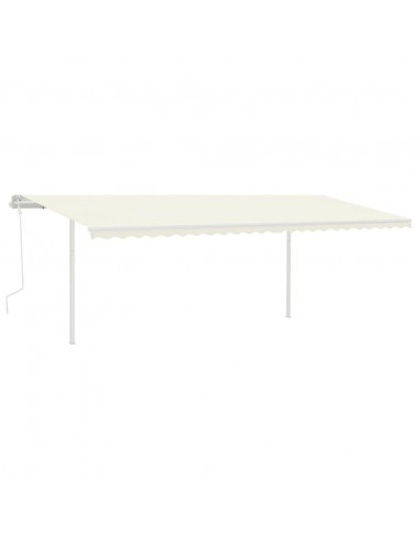 Tenda da Sole Retrattile Manuale con LED 6x3,5 m Crema