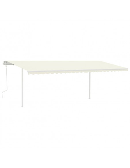 Tenda da Sole Retrattile Manuale con LED 6x3,5 m Crema
