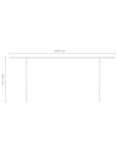 Tenda da Sole Retrattile Manuale con LED 6x3,5 m Crema