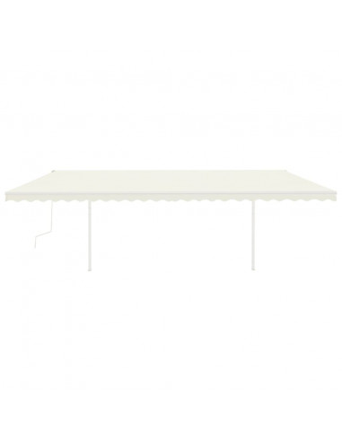 Tenda da Sole Retrattile Manuale con LED 6x3,5 m Crema