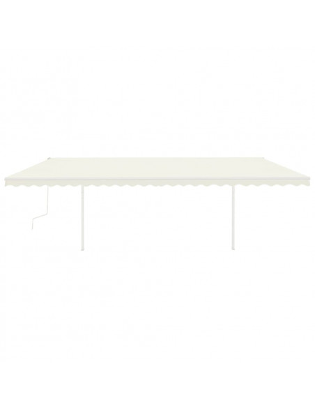 Tenda da Sole Retrattile Manuale con LED 6x3,5 m Crema