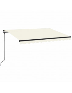 Tenda da Sole Retrattile Manuale con LED 350x250 cm Crema 2
