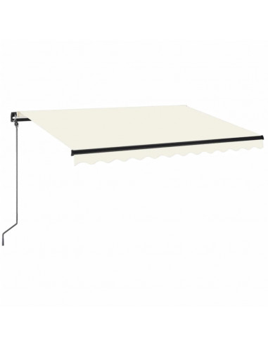 Tenda da Sole Retrattile Manuale con LED 350x250 cm Crema