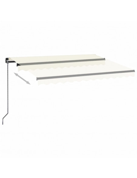 Tenda da Sole Retrattile Manuale con LED 350x250 cm Crema