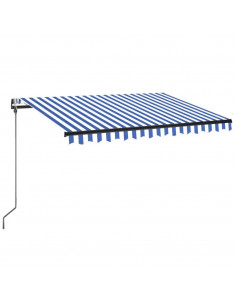 Tenda Automatica con Sensore Vento e LED 350x250 cm Blu Bianca 2