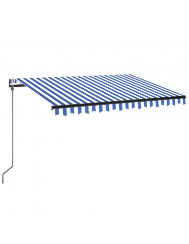 Tenda Automatica con Sensore Vento e LED 350x250 cm Blu Bianca