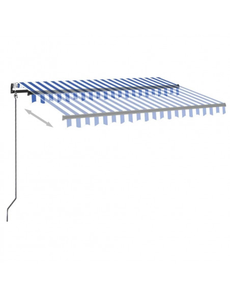 Tenda Automatica con Sensore Vento e LED 350x250 cm Blu Bianca