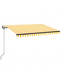 Tenda Automatica Sensore Vento e LED 350x250 cm Gialla Bianca 2