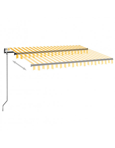 Tenda Automatica Sensore Vento e LED 350x250 cm Gialla Bianca