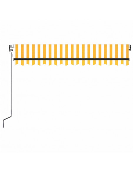 Tenda Automatica Sensore Vento e LED 350x250 cm Gialla Bianca