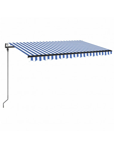 Tenda Automatica con Sensore Vento e LED 400x300 cm Blu Bianca