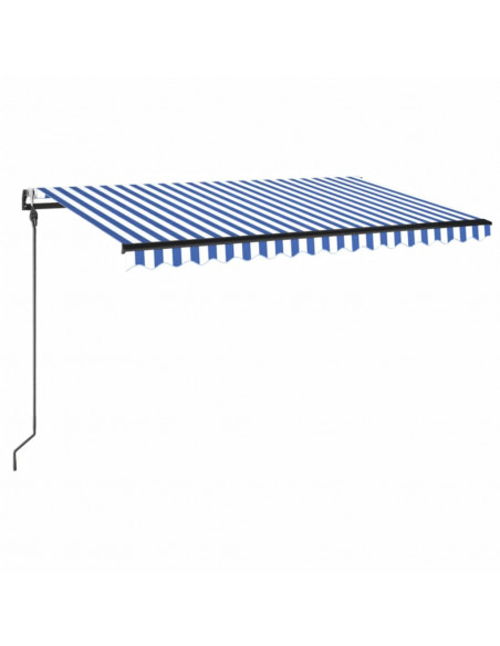 Tenda Automatica con Sensore Vento e LED 400x300 cm Blu Bianca