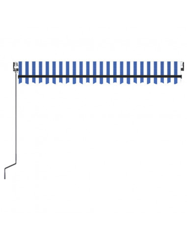 Tenda Automatica con Sensore Vento e LED 400x300 cm Blu Bianca