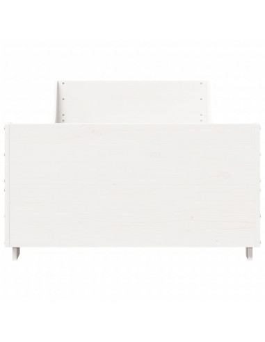 Letto senza Materasso Bianco 75x190 in Legno Massello di Pino