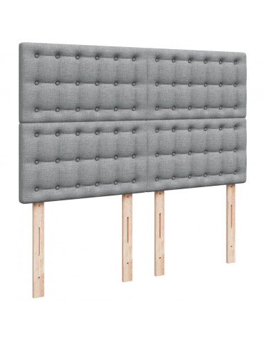 Giroletto a Molle con Materasso Grigio Chiaro 140x200cm Tessuto