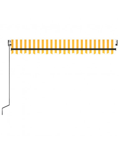 Tenda da Sole Retrattile Automatica 450x300 cm Gialla e Bianca