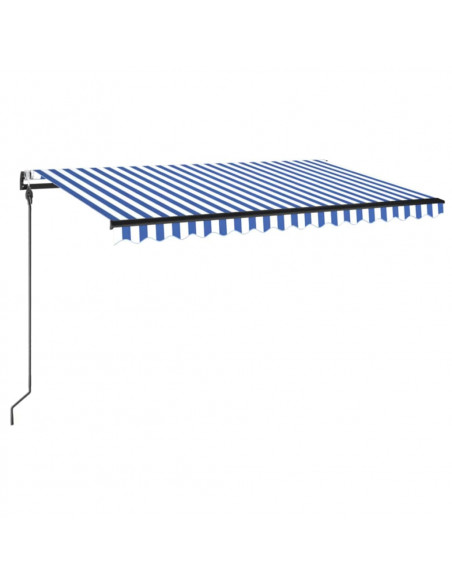 Tenda Automatica con Sensore Vento e LED 450x300 cm Blu Bianca