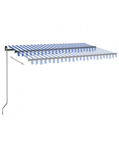 Tenda Automatica con Sensore Vento e LED 450x300 cm Blu Bianca