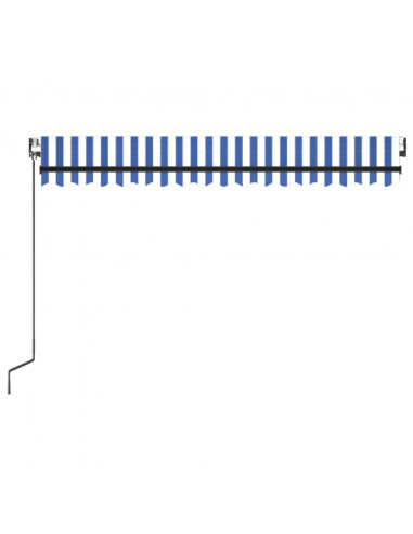 Tenda Automatica con Sensore Vento e LED 450x300 cm Blu Bianca
