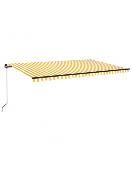 Tenda da Sole Retrattile Manuale 500x300cm Giallo e Bianco