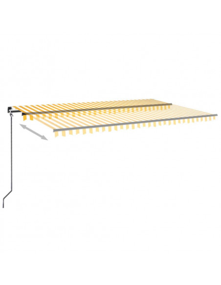 Tenda da Sole Retrattile Manuale 500x300cm Giallo e Bianco