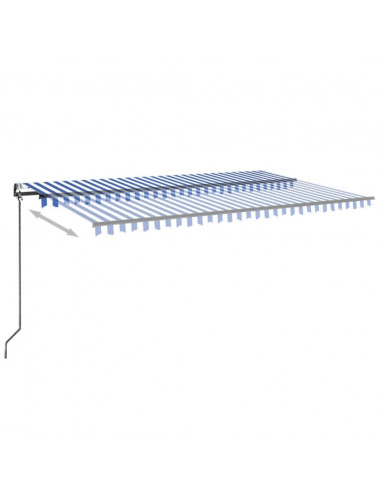 Tenda Automatica con Sensore Vento e LED 500x300 cm Blu Bianca