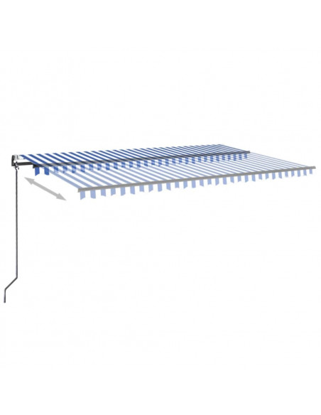 Tenda Automatica con Sensore Vento e LED 500x300 cm Blu Bianca