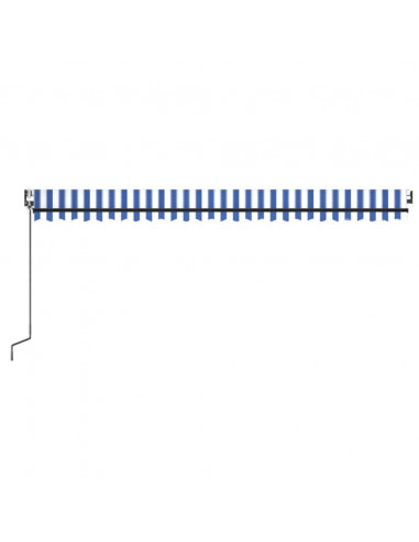 Tenda Automatica con Sensore Vento e LED 500x300 cm Blu Bianca