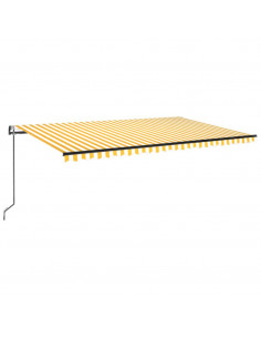 Tenda Automatica Sensore Vento e LED 500x300 cm Gialla Bianca 2
