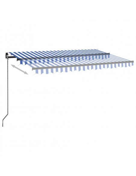 Tenda da Sole Retrattile Manuale 400x350 cm Blu e Bianca
