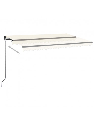 Tenda da Sole Retrattile Manuale con LED 400x350 cm Crema