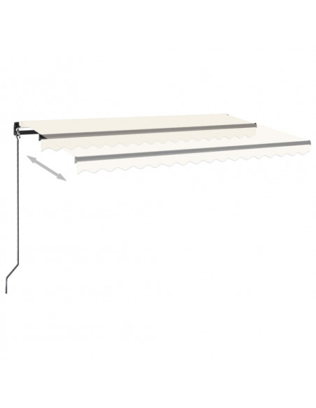 Tenda da Sole Retrattile Manuale con LED 400x350 cm Crema