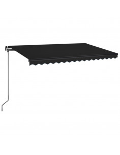 Tenda da Sole Retrattile Manuale con LED 400x350 cm Antracite 2