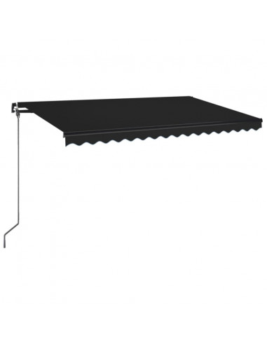 Tenda da Sole Retrattile Manuale con LED 400x350 cm Antracite
