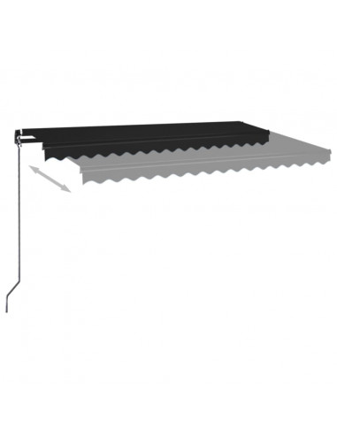 Tenda da Sole Retrattile Manuale con LED 400x350 cm Antracite