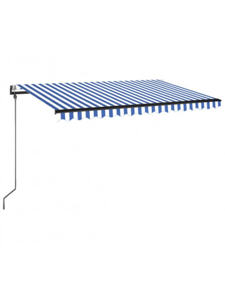 Tenda Automatica con Sensore Vento e LED 400x350 cm Blu Bianca