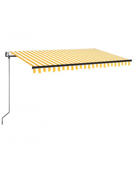 Tenda Automatica Sensore Vento e LED 400x350 cm Gialla Bianca