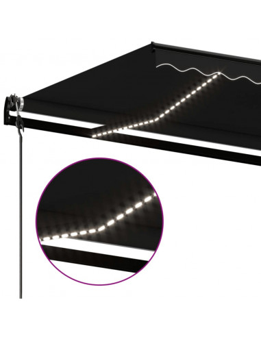 Tenda Automatica con Sensore Vento e LED 400x350 cm Antracite