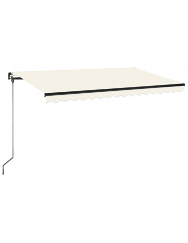 Tenda da Sole Retrattile Manuale LED 450x350 cm Crema