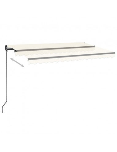 Tenda da Sole Retrattile Manuale LED 450x350 cm Crema