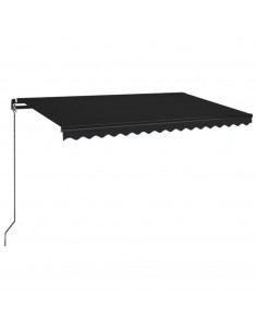 Tenda da Sole Retrattile Manuale LED 450x350 cm Antracite 2