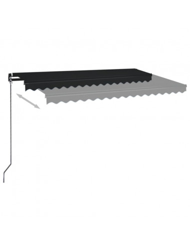 Tenda da Sole Retrattile Manuale LED 450x350 cm Antracite