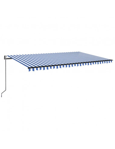 Tenda da Sole Retrattile Automatica 500x350 cm Blu e Bianca